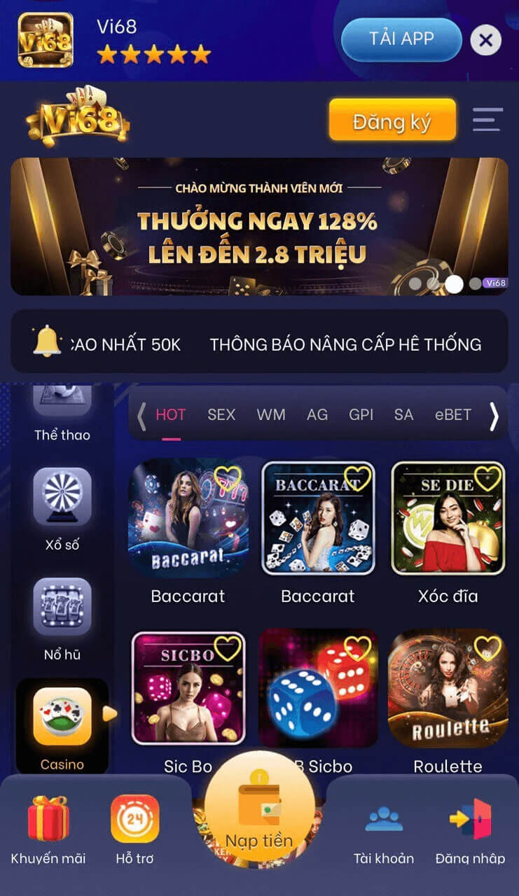 Vi68 - Trang casino trực tuyến đỉnh cao chất lượng